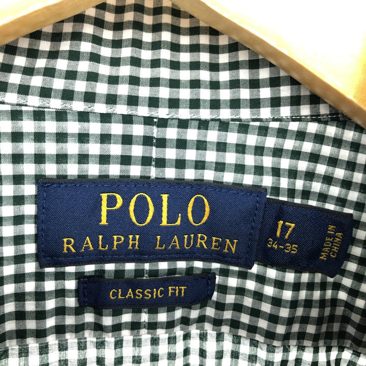 Ralph Lauren POLO Ralph Lauren Wide Collar Long Sleeve Cotton Check Shirt Men's XL /eaa464849
