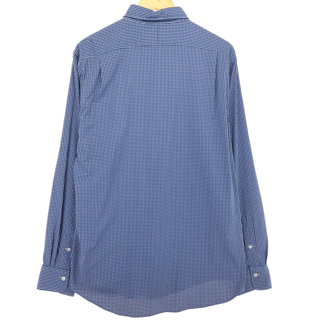 Ralph Lauren POLO Ralph Lauren Gingham Check Wide Collar Long Sleeve Nylon Shirt Men's L /eaa464850