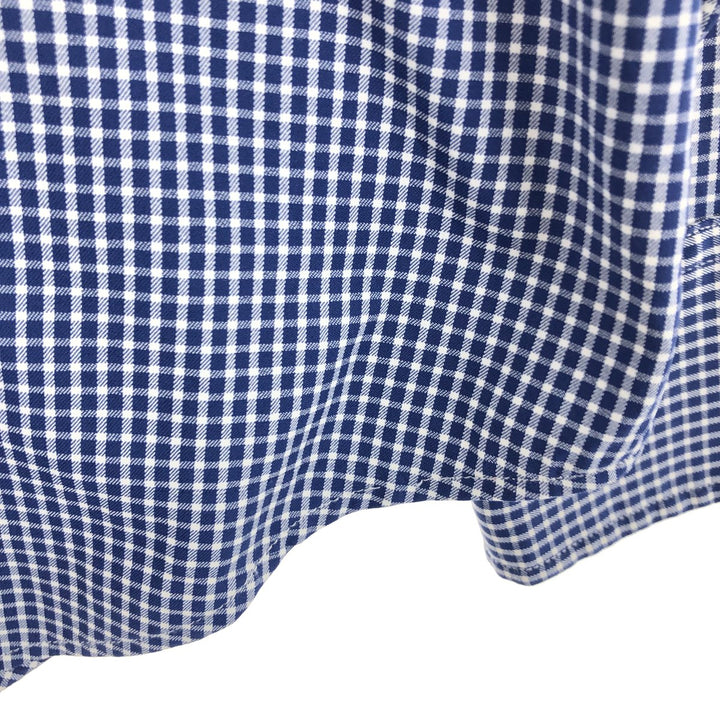 Ralph Lauren POLO Ralph Lauren Gingham Check Wide Collar Long Sleeve Nylon Shirt Men's L /eaa464850