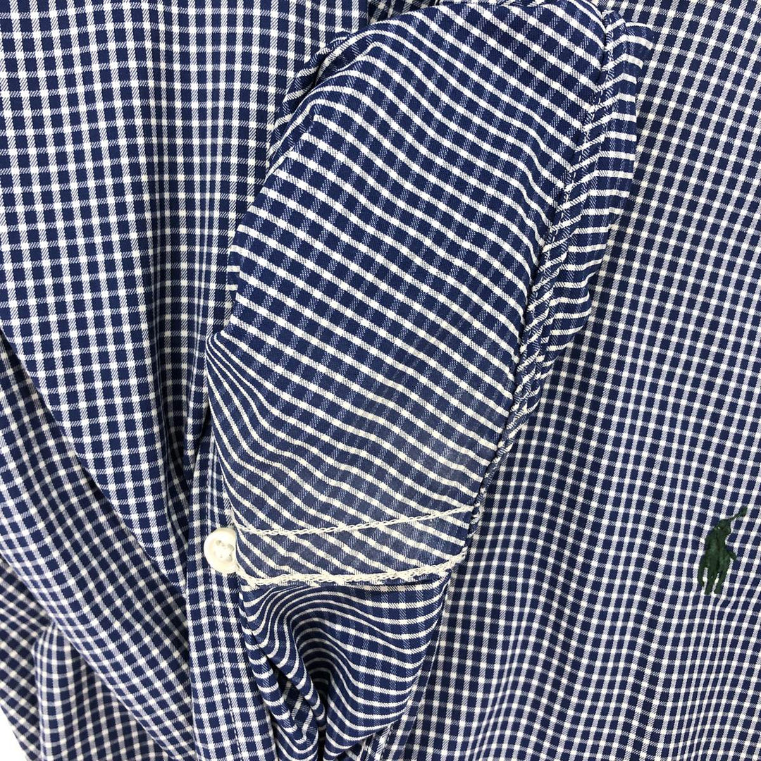 Ralph Lauren POLO Ralph Lauren Gingham Check Wide Collar Long Sleeve Nylon Shirt Men's L /eaa464850