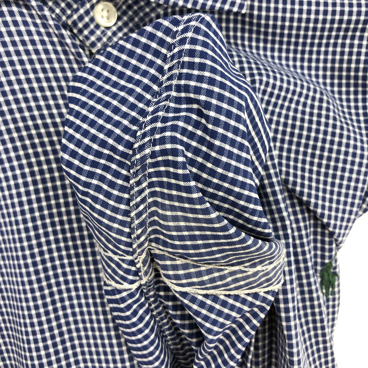Ralph Lauren POLO Ralph Lauren Gingham Check Wide Collar Long Sleeve Nylon Shirt Men's L /eaa464850