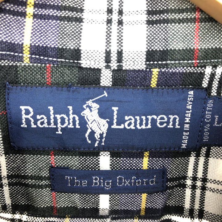 Ralph Lauren The Big Oxford long sleeve button-down check shirt, men's L /eaa464852