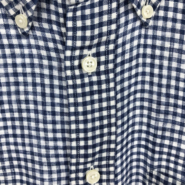 Brooks Brothers Est.1818 Check Pattern Long Sleeve Linen Button Down Shirt Men's L /eaa464875