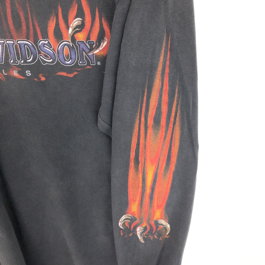 00'S Harley-Davidson Fire Pattern Long T-Shirt, Men's M / eaa464886