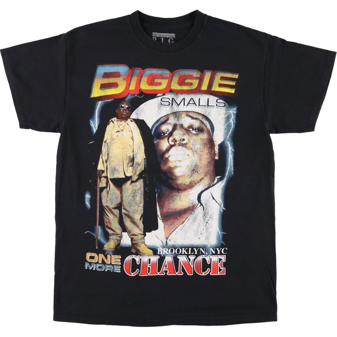 THE NOTORIUS BIG Notorious Big Large Print Rap T-Shirt Rap Tee Men's M size cotton black type Vintage Second Hand
