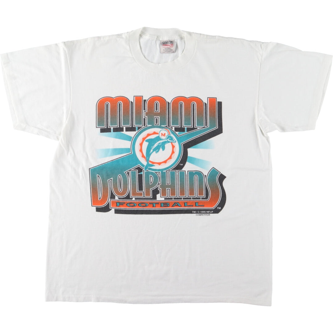 90'S ONEITA NFL MIAMI DOLPHINS Miami Dolphins Logo Print T-Shirt Men's XL Short Sleeve Vintage /eaa464907