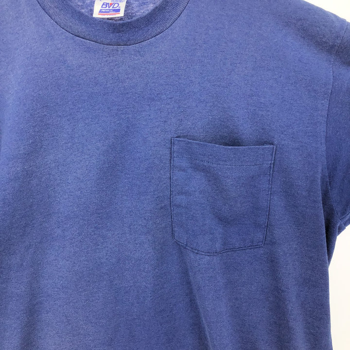 90'S BVD plain pocket T-shirt made in USA, men's size L, vintage /eaa464926