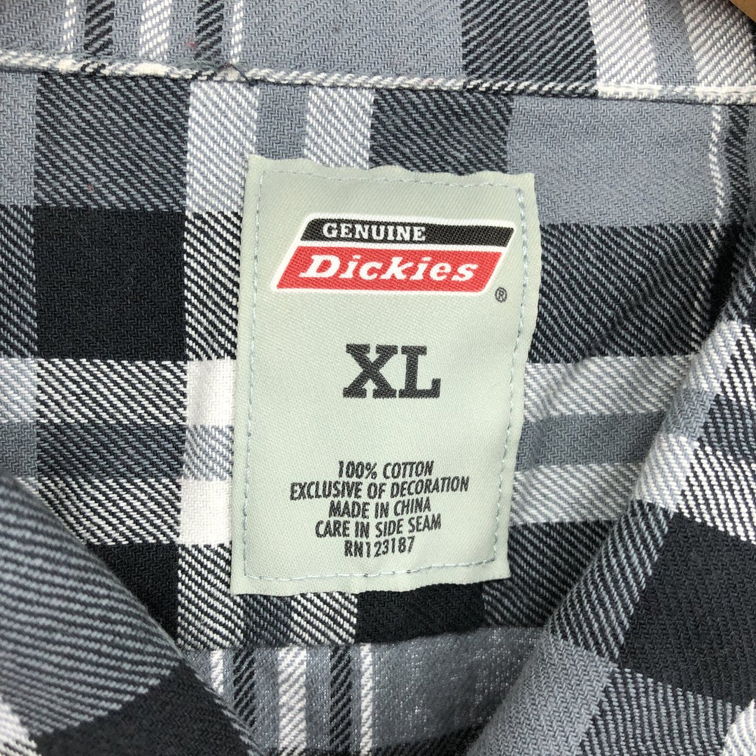 Dickies Check Pattern Short Sleeve Work Shirt Men's XL / eaa464937