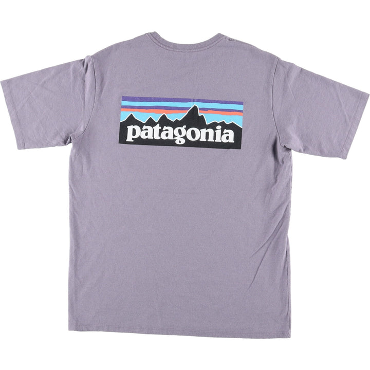Patagonia Back Print Short Sleeve Logo T-Shirt Men's M polyester navy blue type Vintage Second Hand