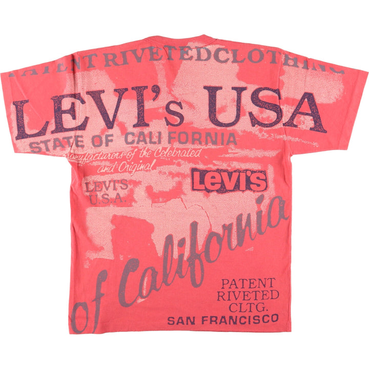 90'S Levi's all-over print short-sleeve logo T-shirt, made in Italy, men's L, vintage /eaa464988