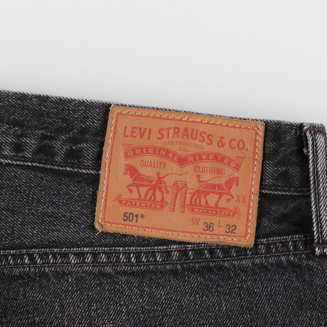 Levi's Levi's 501 Euro Model Black Denim Straight Denim Pants Men's W38 / eaa464994