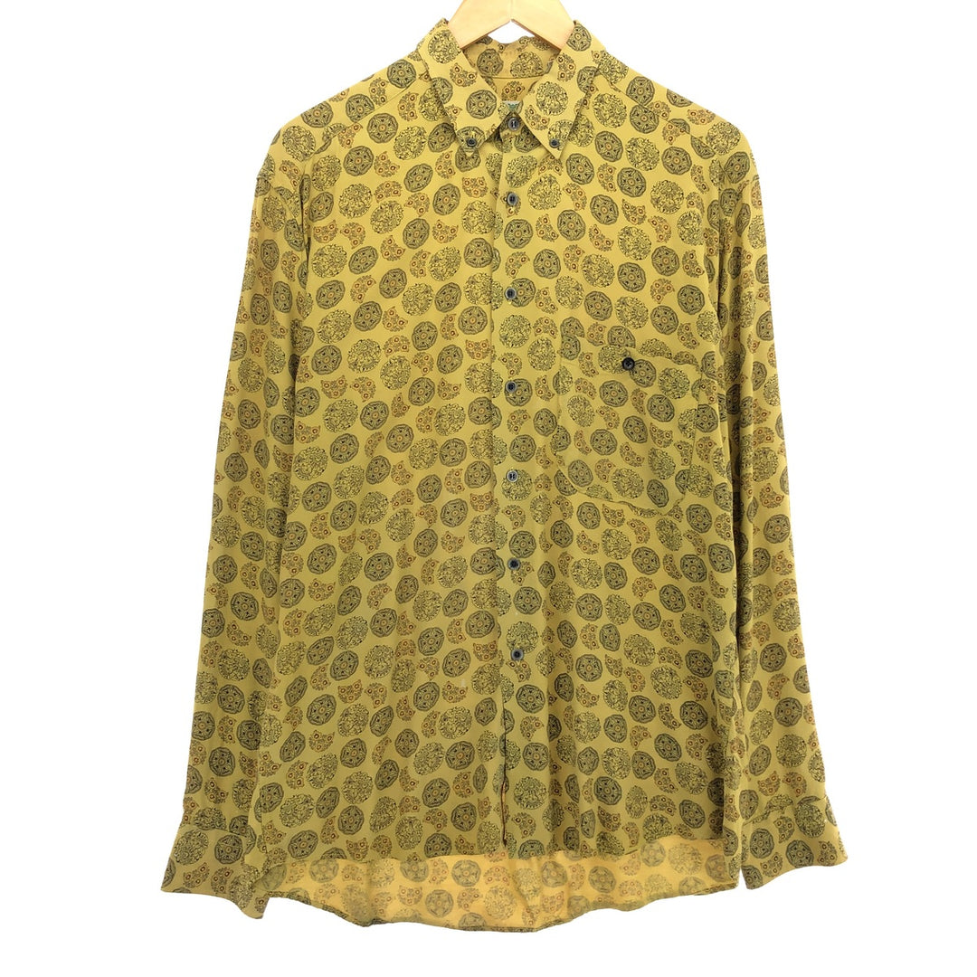 FERRALT All-over Print Long Sleeve Button-Down Shirt Men's L Vintage /eaa465017