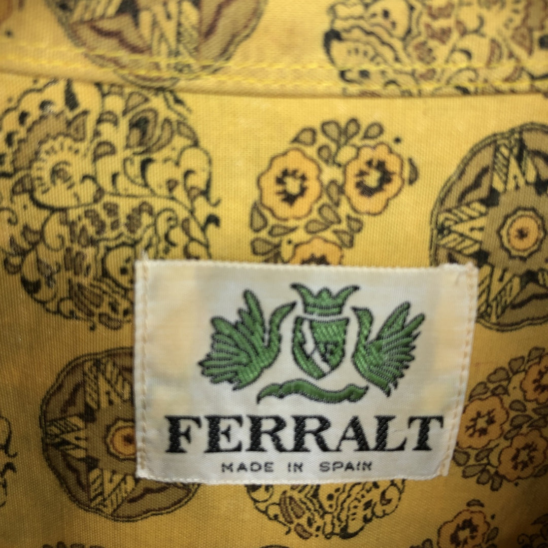 FERRALT All-over Print Long Sleeve Button-Down Shirt Men's L Vintage /eaa465017