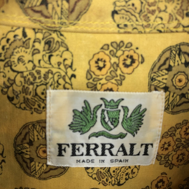 FERRALT All-over Print Long Sleeve Button-Down Shirt Men's L Vintage /eaa465017