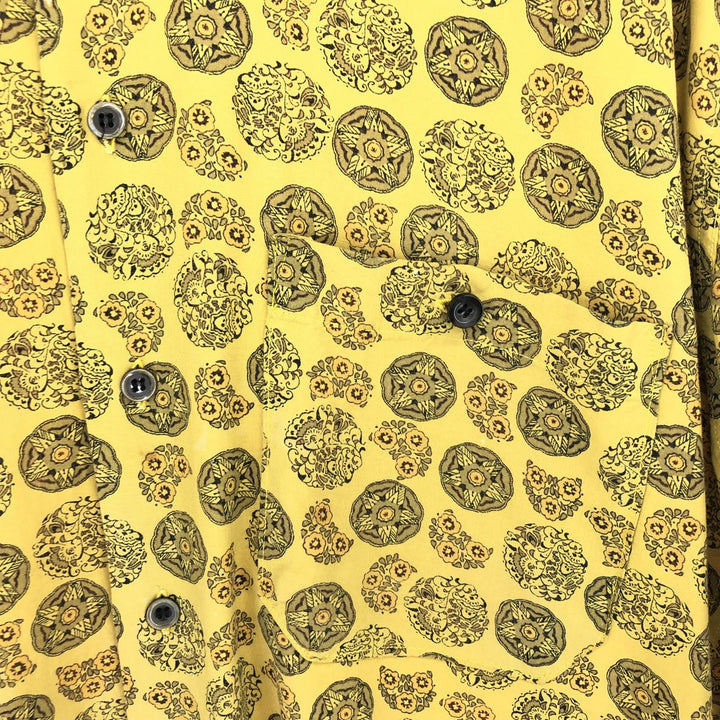 FERRALT All-over Print Long Sleeve Button-Down Shirt Men's L Vintage /eaa465017