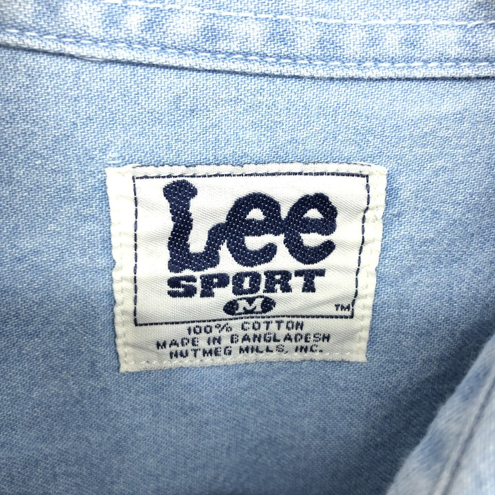 90s~ Lee SPORT Long Sleeve Button Down Denim Shirt Men's M Vintage /eaa465036