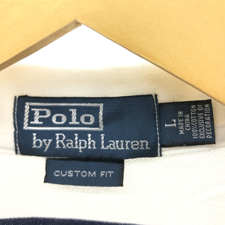 Ralph Lauren POLO by Ralph Lauren CUSTOM FIT Big Pony Short Sleeve Striped Polo Shirt Men's L size / eaa465075