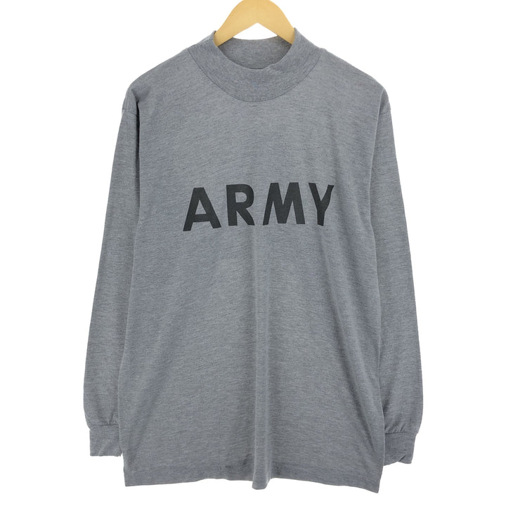 USARMY mock neck long T-shirt, long T, men's M polyester gray type Vintage Second Hand
