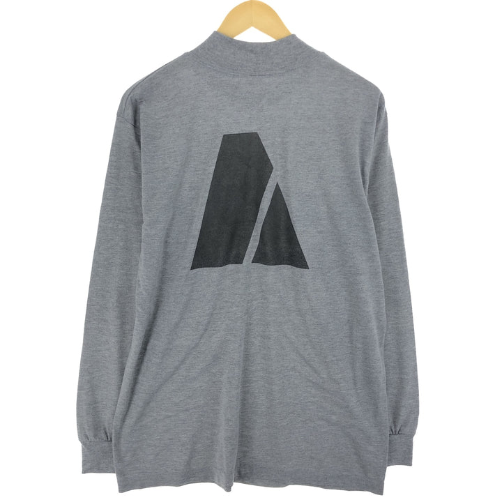 USARMY mock neck long T-shirt, long T, men's M polyester gray type Vintage Second Hand