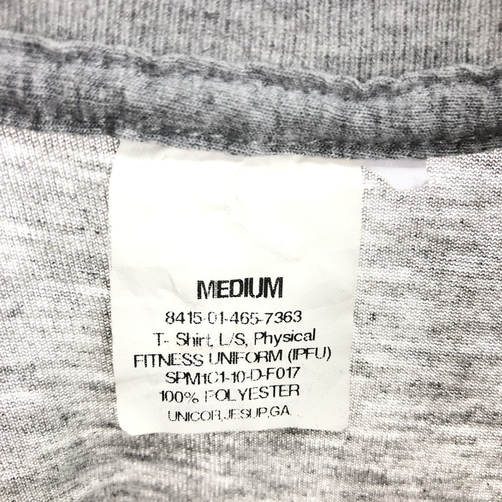 USARMY mock neck long T-shirt, long T, men's M polyester gray type Vintage Second Hand