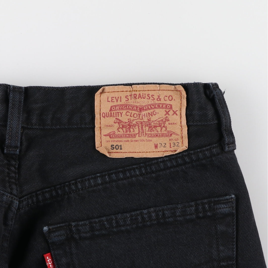 90'S Levi's Levi's 501 Euro Model Black Denim Straight Denim Pants Men's W31 Vintage / eaa465133