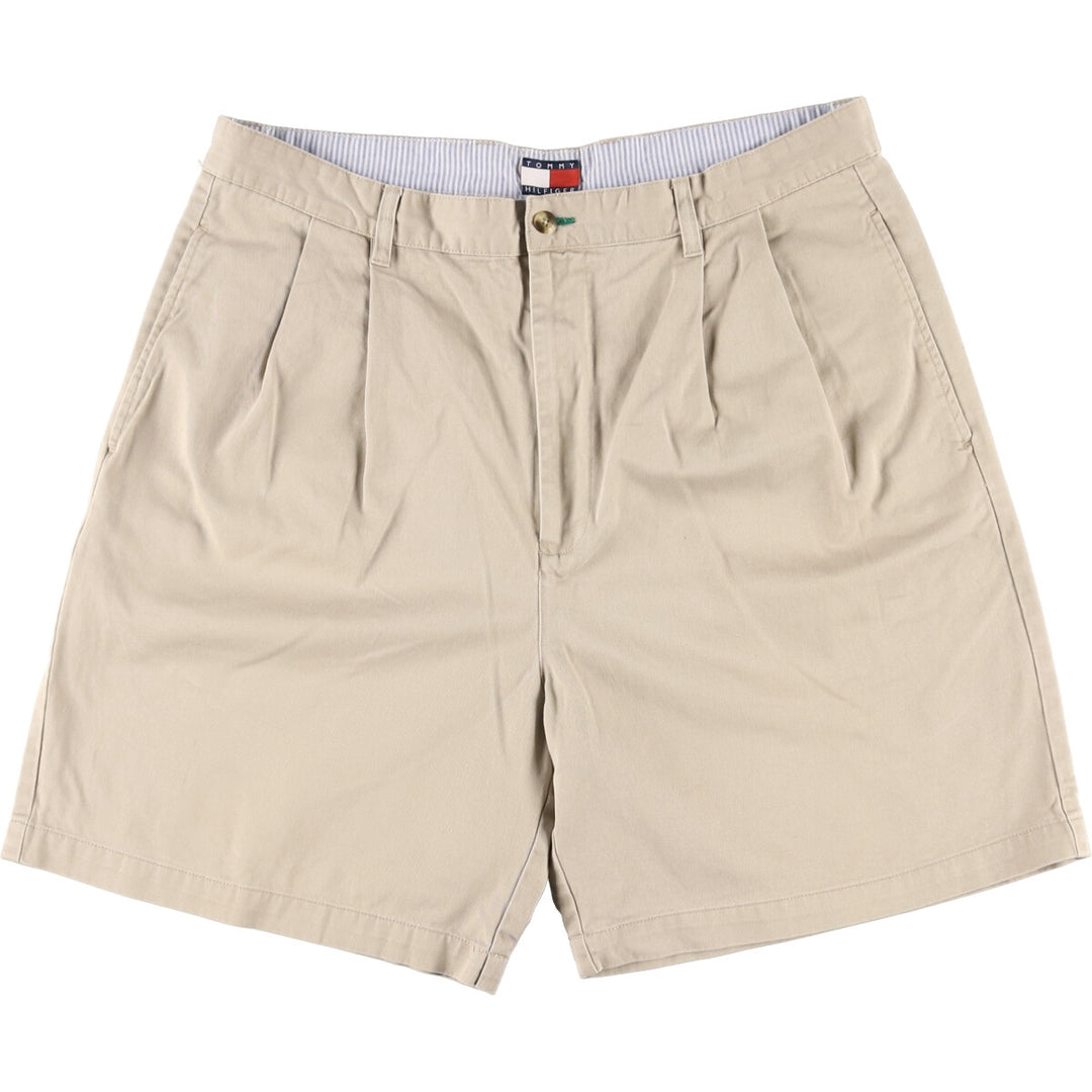 90'S Tommy Hilfiger Two-pleat Chino Shorts, Men's, W37, Vintage cotton Beige type Vintage Second Hand