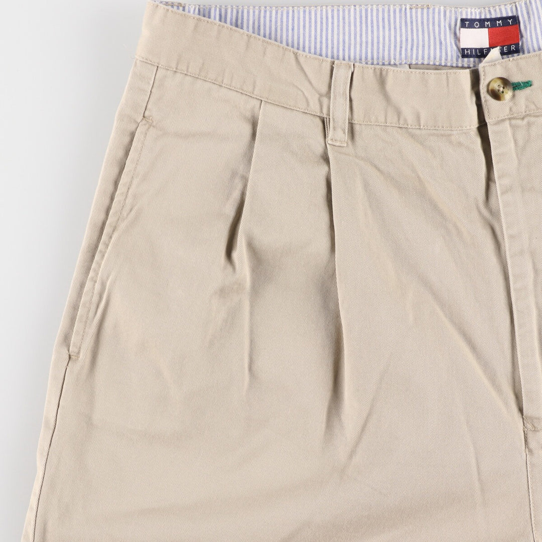 90'S Tommy Hilfiger Two-pleat Chino Shorts, Men's, W37, Vintage cotton Beige type Vintage Second Hand