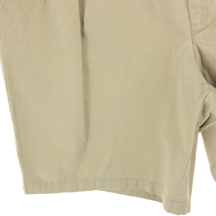 Eddie Bauer Two-pleat Chino Shorts, Men's W35 cotton Beige type Vintage Second Hand