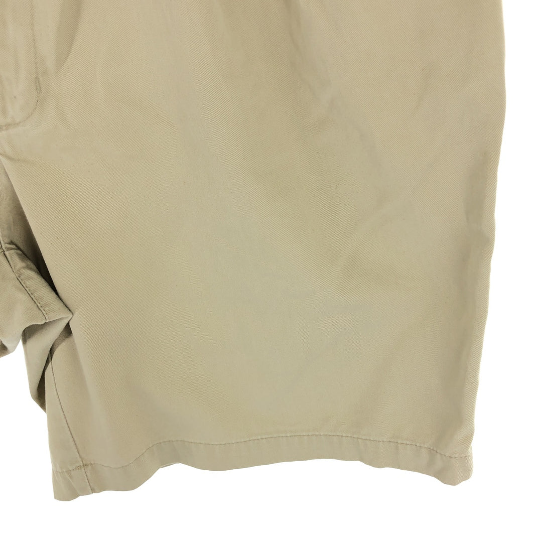 Eddie Bauer Two-pleat Chino Shorts, Men's W35 cotton Beige type Vintage Second Hand