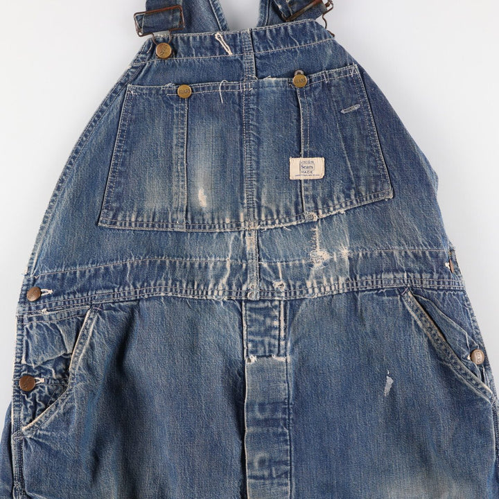 Big size 50'S Sears wide pants denim overalls men's w44 vintage /eaa465194