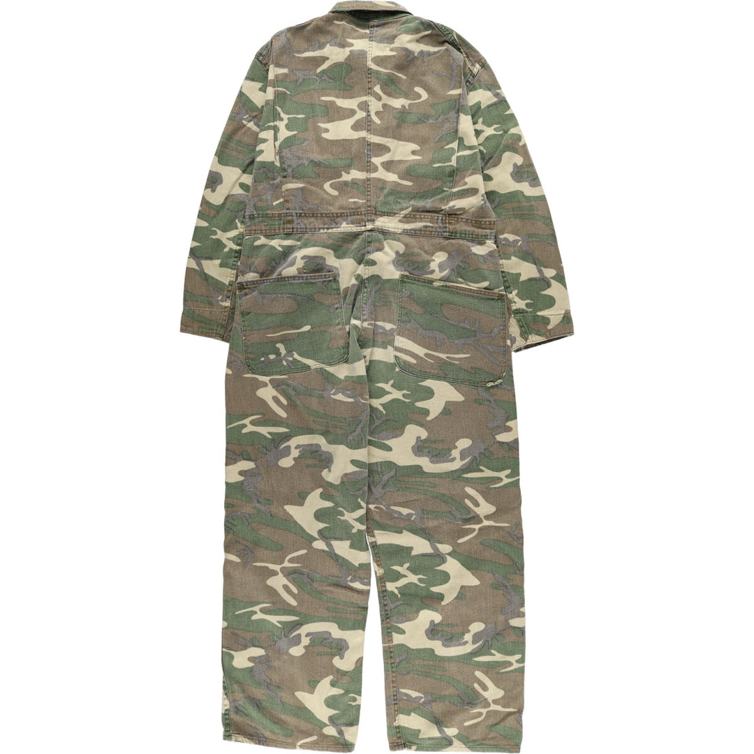 70's Ranger Camouflage Pattern Woodland Camo Long Sleeve All-in-One Jumpsuit Men's M Vintage /eaa465195