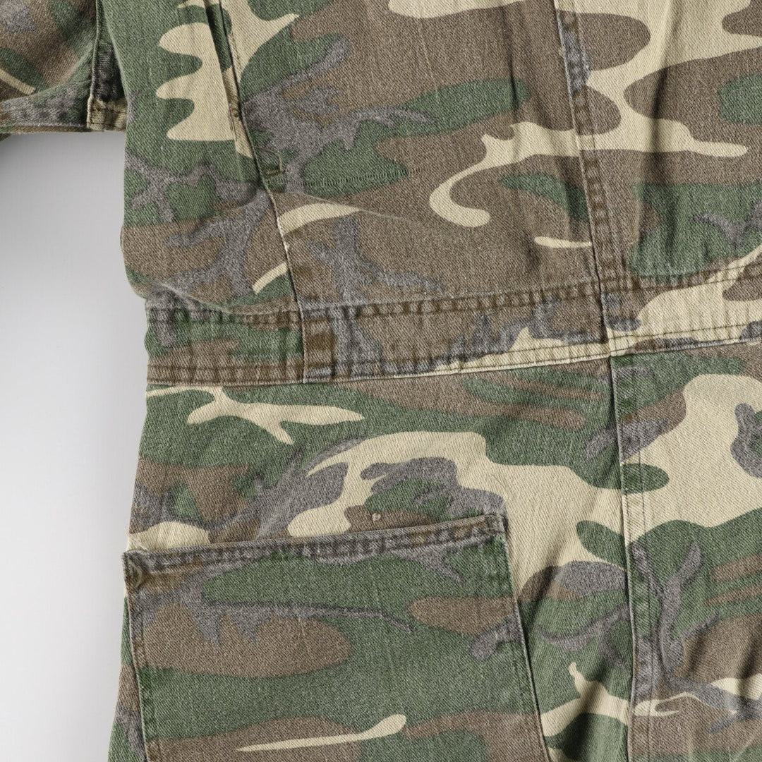 70's Ranger Camouflage Pattern Woodland Camo Long Sleeve All-in-One Jumpsuit Men's M Vintage /eaa465195