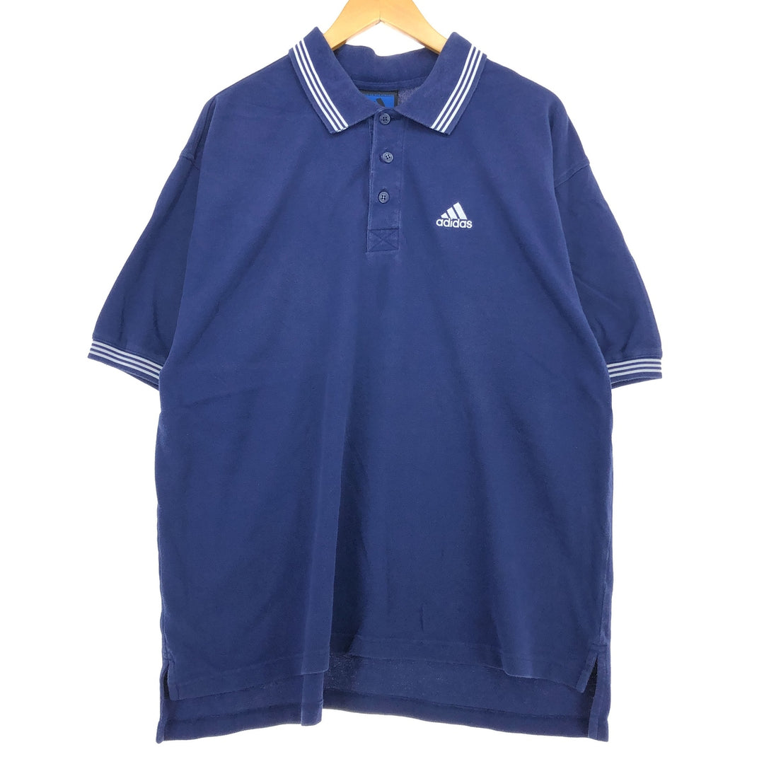 00'S Adidas TEAM short sleeve polo shirt men's L /eaa465213