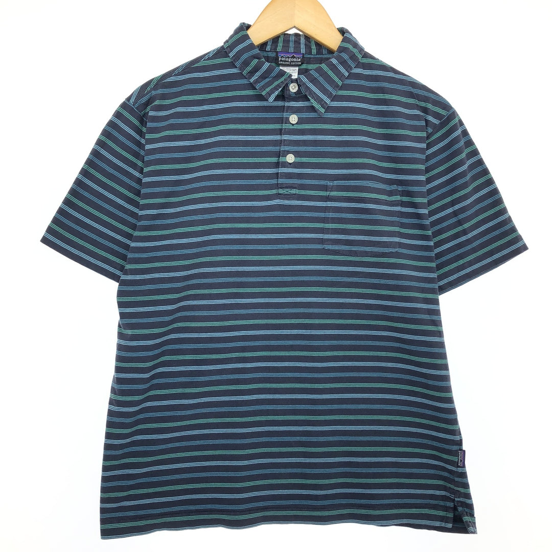 Patagonia ORGANIC COTTON Organic Cotton Short Sleeve Striped Polo Shirt Men's M /eaa465289