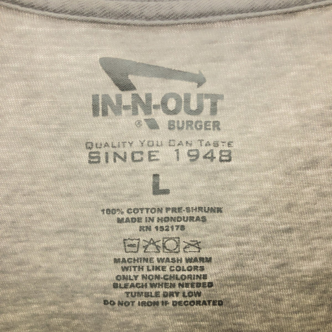 JAM Remake IN-N-OUT BURGER Back Print Ink Dyed T-Shirt Advertising T-Shirt Men's L /eaa465341