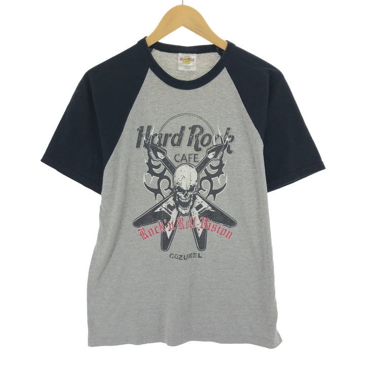 HARD ROCK CAFE Skull Pattern Raglan Advertising T-shirt Men's M /eaa465392