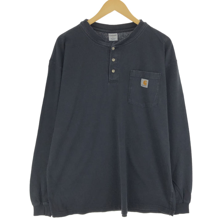 Carhartt Henley Neck Plain Pocket Long T-Shirt Long T Men's L /eaa465401