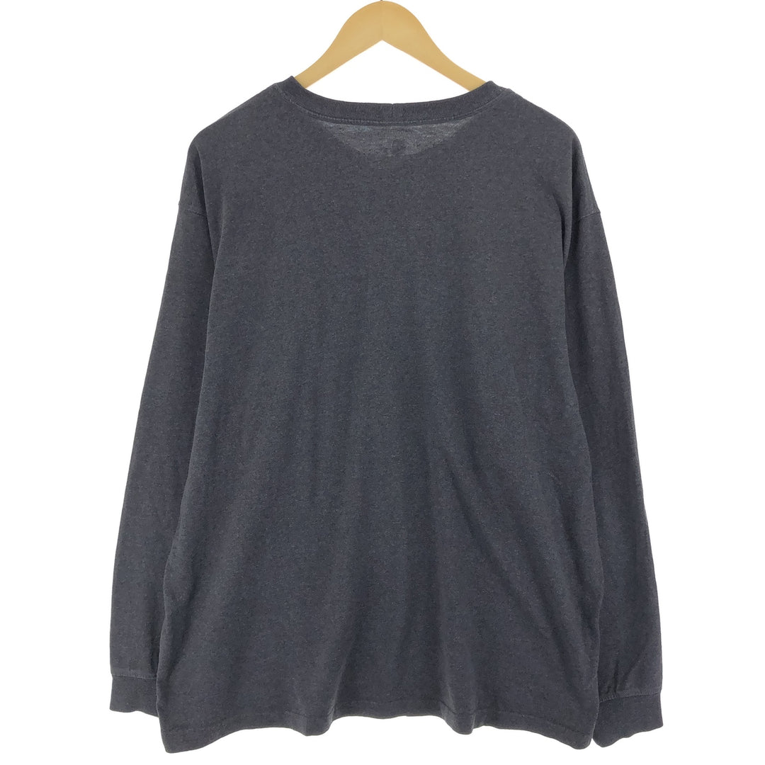 Carhartt ORIGINAL FIT Plain Pocket Long T-Shirt, Men's XL cotton Charcoal Vintage Second Hand
