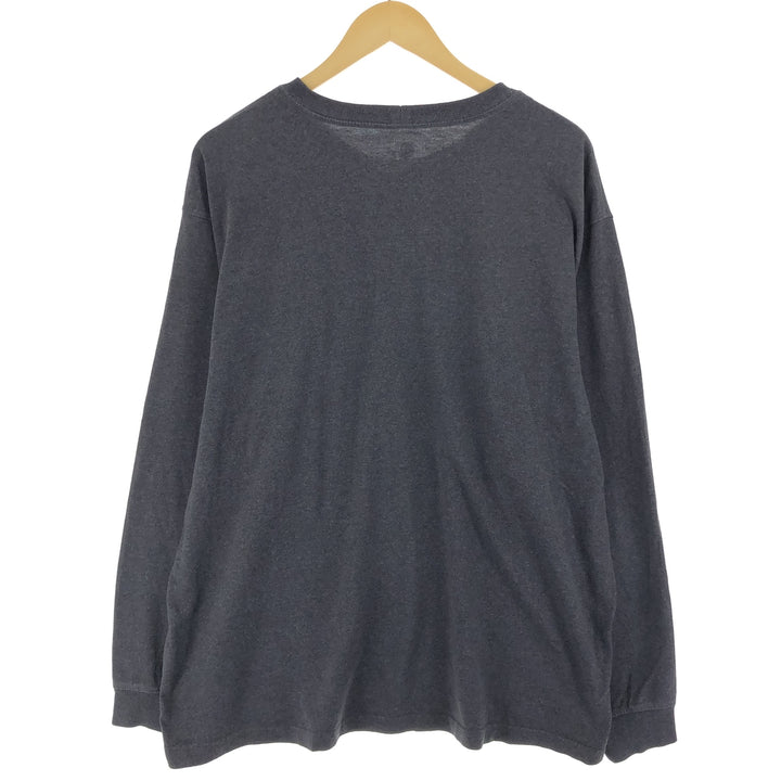 Carhartt ORIGINAL FIT Plain Pocket Long T-Shirt, Men's XL cotton Charcoal Vintage Second Hand