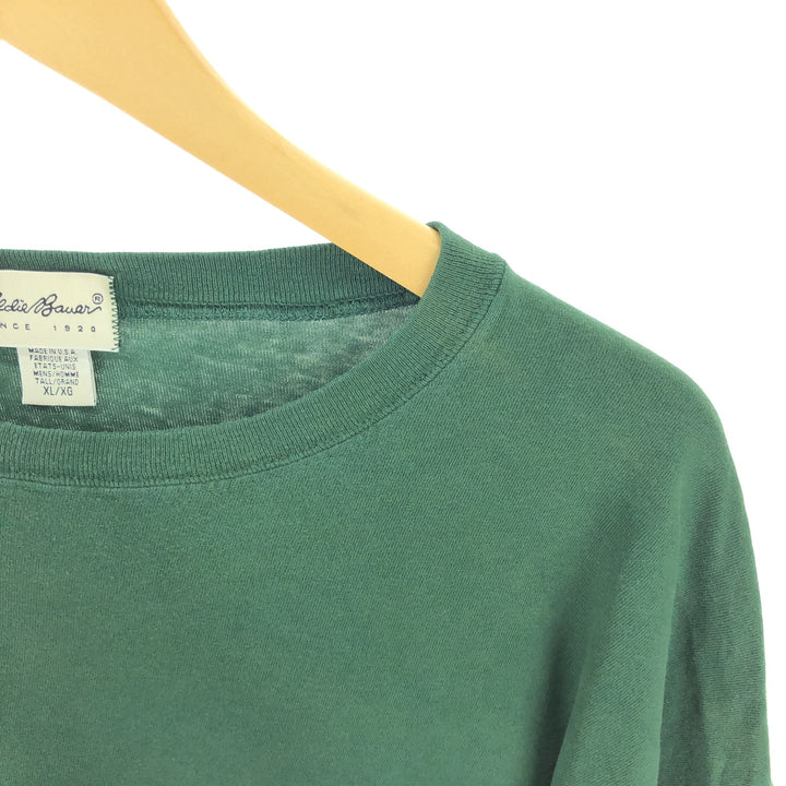 90'S Eddie Bauer Long Sleeve T-Shirt, Made in USA, Men's XL, Vintage cotton Green type dark green Vintage Second Hand