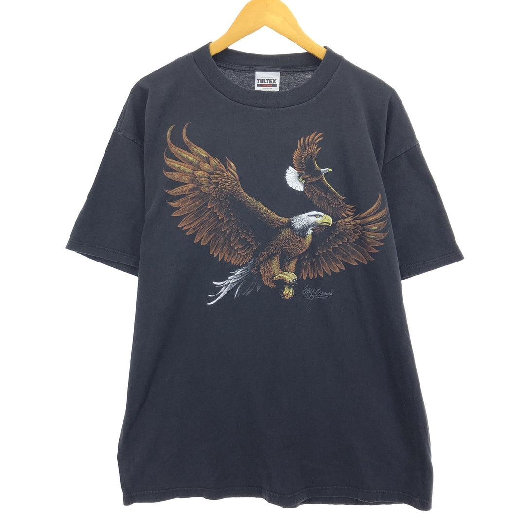 90s~ TULTEX Eagle Pattern Animal T-shirt Men's XL equivalent Vintage /eaa465429