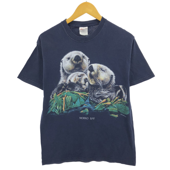 Hanes Heavyweight Sea Otter Pattern Animal T-shirt, Men's Medium / eaa465439