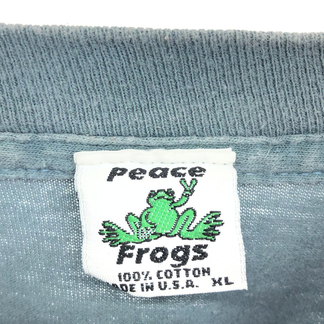 90'S Peace Frogs Frog Pattern Animal T-shirt Made in USA Men's XL Vintage /eaa465455