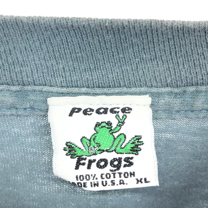 90'S Peace Frogs Frog Pattern Animal T-shirt Made in USA Men's XL Vintage /eaa465455