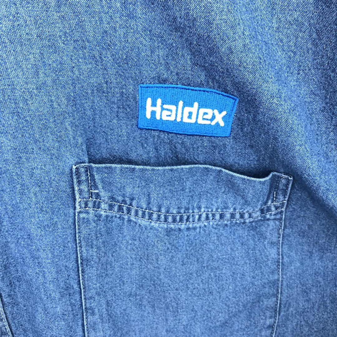 PORT AND COMPANY Long Sleeve Button-Down Denim Shirt Men's XXL cotton Blue type light blue Vintage Second Hand