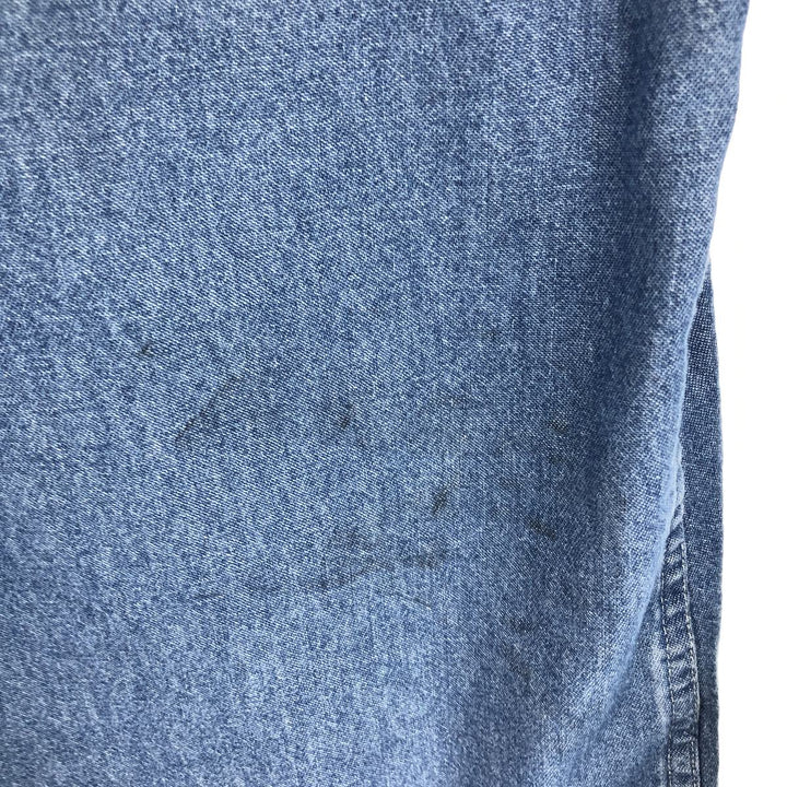 PORT AND COMPANY Long Sleeve Button-Down Denim Shirt Men's XXL cotton Blue type light blue Vintage Second Hand