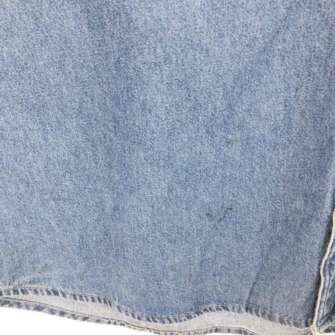 PORT AND COMPANY Long Sleeve Button-Down Denim Shirt Men's XXL cotton Blue type light blue Vintage Second Hand