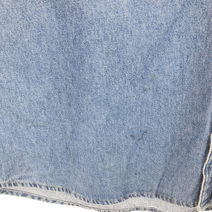 PORT AND COMPANY Long Sleeve Button-Down Denim Shirt Men's XXL cotton Blue type light blue Vintage Second Hand