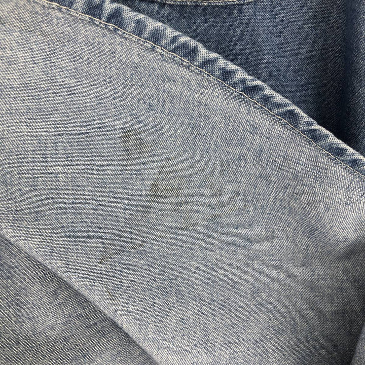 PORT AND COMPANY Long Sleeve Button-Down Denim Shirt Men's XXL cotton Blue type light blue Vintage Second Hand