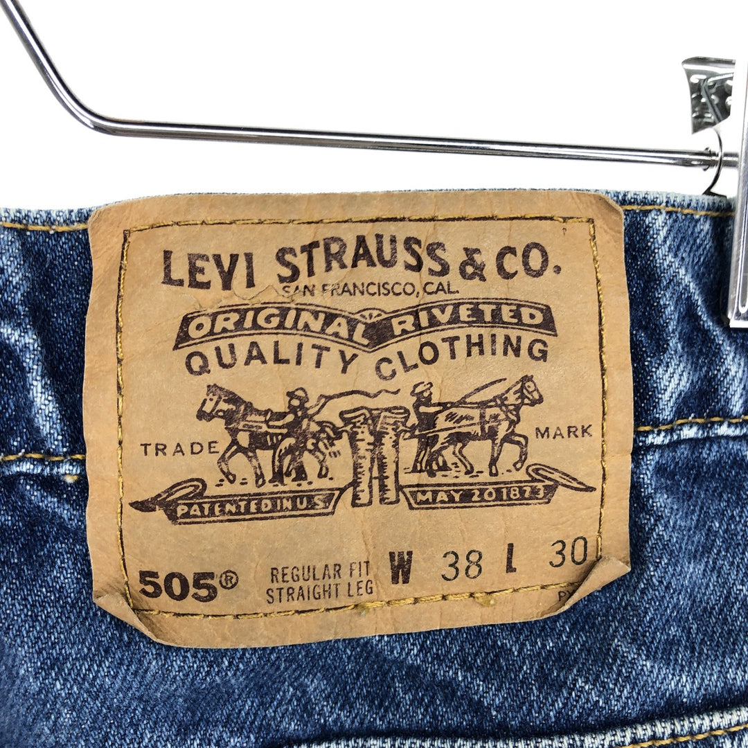 90'S Levi's 505 REGULAR FIT STRAIGHT LEG tapered denim pants men's w37 vintage /eaa465566